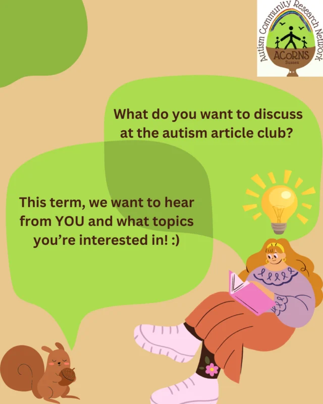 Hi everyone! Like the post says, this term we want to hear from you and what topics we should discuss at our autism article club (dates tba) 

So why not comment or send us a dm with a topic you want to see? :)