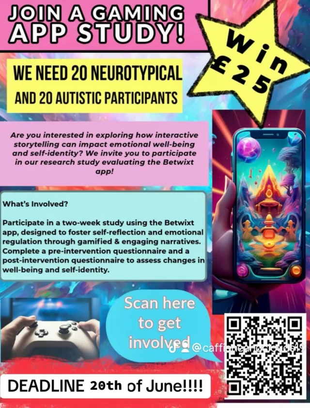 Hi everyone! Here is a interesting study you can be part of! 

However the deadline is very soon, so sign up promptly!